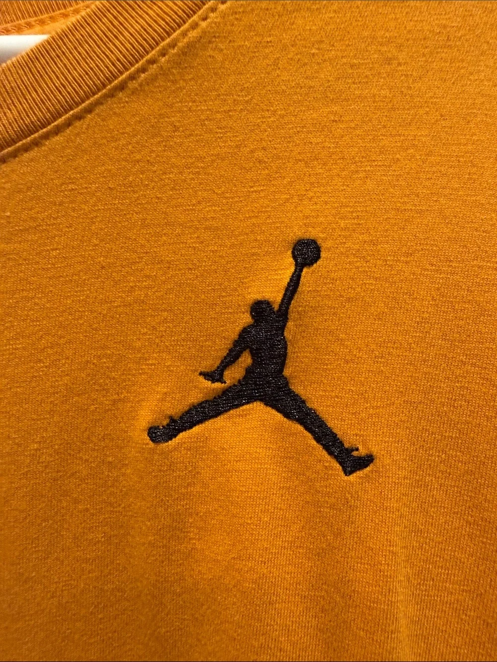 Jordan Men's Orange Crewneck Short Sleeve Tee with Black Jumpman